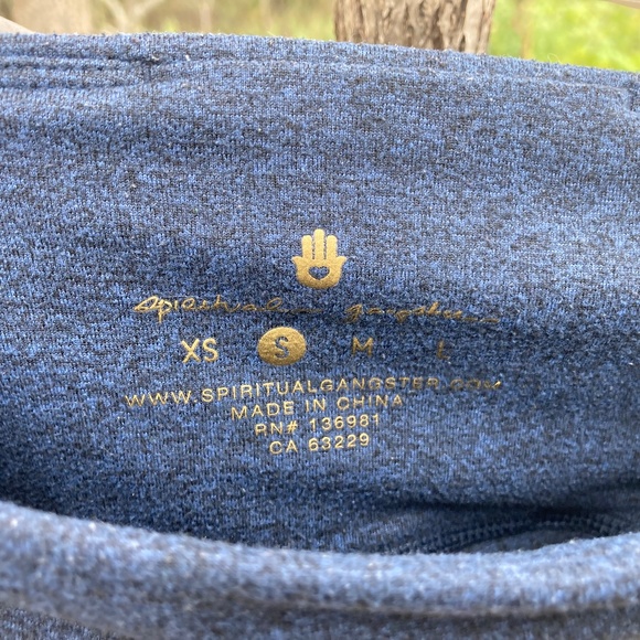 🌙 Spiritual Gangster Leggings – Small / Cozy Blue Vibes with Stripe Detail 🌈 - Picture 3 of 4